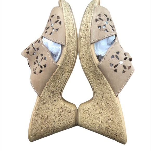 SPRING STEP Sandals Women's Size 9.5/10 Tan Neutral Leather Boho Shoe Heel - Picture 8 of 10